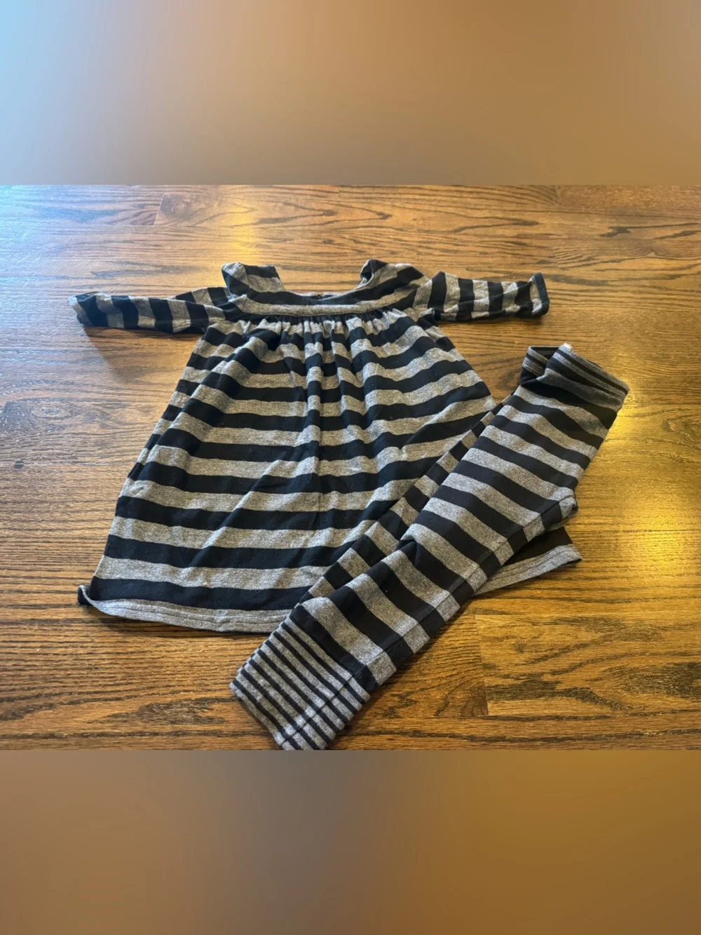 GAP BabyGap Toddler Black & Gray Striped Dress Set